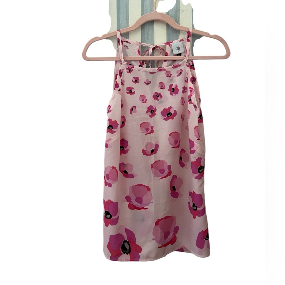 Cabi Pink Floral Sleeveless Top
